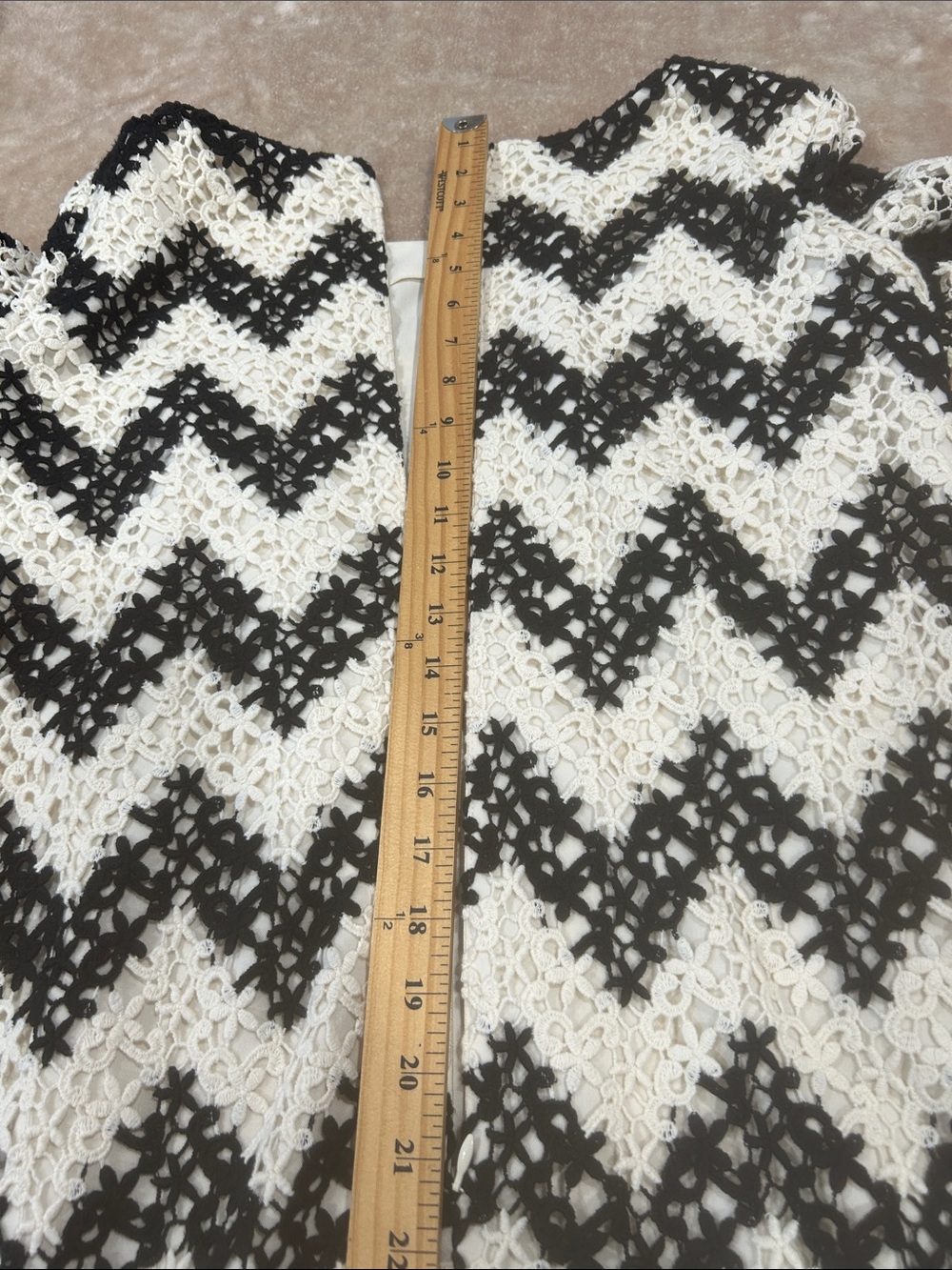 Talbots Chevron Crochet Lace Sheath Dress womens  6 Black White Cocktail Career - Picture 15 of 16